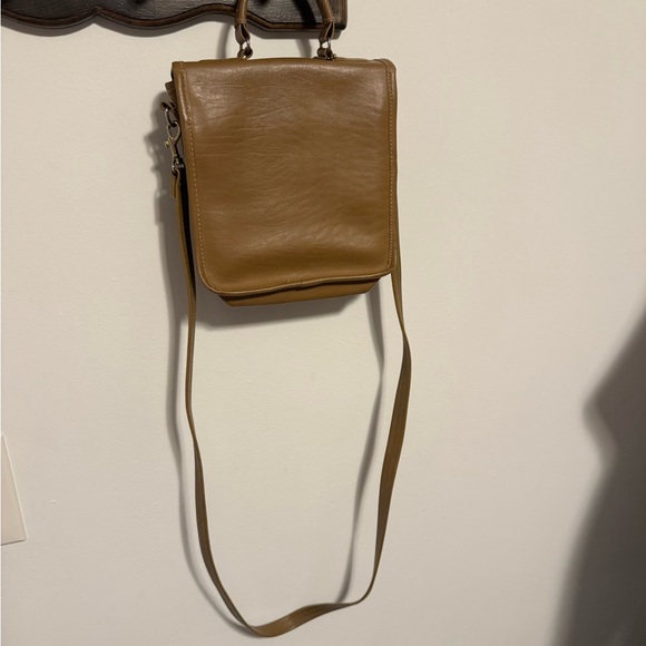 Monique Tan Faux Leather Shoulder Bag - Coach Station Bag Lookalike - Picture 7 of 10